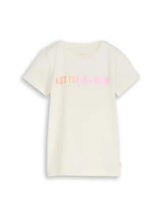 tom tailor kids - T-Shirt mit Glitzer-Print wool white - Gr. - 110