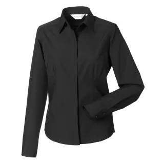 Russell Collection - Hemd für Damen Langärmlig (Schwarz)