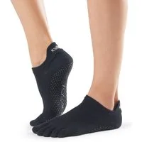 ToeSox Sportsocken Toesox Full Toe LOWRISE Logo auf der Ferse und in der Gummierung der Sohle