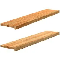 vidaXL Fensterbank Fensterbänke 2 Stk. Hellbraun 120x25x2 cm Massivholz Eiche