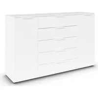 rauch Schubkastenkommode Flipp Schubladenkommode Wäscheschrank Schrank (Breite 160/180 cm mit 4 Einlegeböden), 2-türig mit 5 Schubladen und Soft-Close-Funktion in zwei Breiten