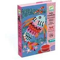 DJECO Kreativset Bastelpackung Sandbild mit Farb- und Glitzersand