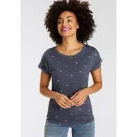 KangaROOS Print-Shirt kurzärmelig, figurumspielend, mit Print, mit Rundhalsausschnitt