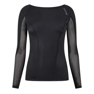 Skins - Base Layer Oberteil für Damen, Langärmlig (Schwarz)