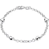 Materia Armkette Kinderarmband Herzen Silber SA-108, 925 Sterling Silber, rhodiniert