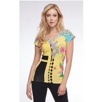 Passioni T-Shirt T-shirt mit grafischem Blumen und geometrischem Druck