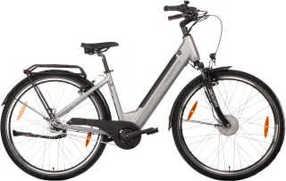 SAXONETTE "SAXONETTE Comfort Plus 5.0 E-Bike Damen 28 Zoll" 7 Gang Shimano Nexus 7 Gänge Schaltwerk Nabenschaltung Frontmotor 250 W Packung, (mit integr. Akku), Elektrofahrrad für Alltag und Einkauf