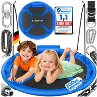 ELONEO Nestschaukel mit Kissen - Gartenschaukel bis 150 kg, inkl. 360°Haken, viel Zubehör, rundum gepolstert