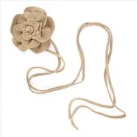 MIRROSI Taillengürtel Blume aus Echtleder zu binden, Einheitsgröße, Made in Italy Einheitsgröße (Geeignet für einen Hüftumfang bis zum ca.150 cm)