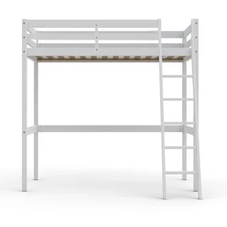 Weber Industries Hochbett, Weiß, Holz, Echtholz,Pinie, 90x200 cm, Kinderzimmer & Jugendzimmer, Kindermöbel, Kinderbetten, Hochbetten