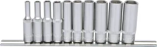 KS Tools 1/4" Sechskant-Stecknuss-Satz, lang, 10-tlg 4-13mm - 917.0610