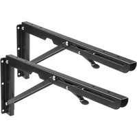 Maclean Halterung MC-876 2x Klappbare Wandhalterung Regalträger bis 50 kg, (2-tlg., Klappbar 90°, Wandmontage für Werkstatt, Garage, Küche & Keller)