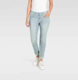 MAC - MAC JEANS - RICH SLIM, Stripe Denim blau - Gr. - 32