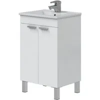 freiraum Waschbeckenunterschrank ECO KIT in Weiß glänzend - 50x80x39 (BxHxT)