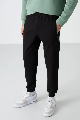 Herren Einfarbige Sweatpants mit Reißverschlusstasche