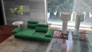 CALIA ITALIA 3,5-Sitzer "Toby Wing, 228 cm breit, Designsofa mit erstklassigem Sitzkomfort" inklusive Sitztiefenverstellung, Füße in Chrom glänzend