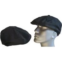 Cool4 Schiebermütze Gatsby 8-Panel Filz Flatcap Peaky Blinders Schwarz 8-Panel Ballon Flatcap