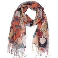 MIRROSI Modeschal Weicher & Leicht Großes Schal, ca.70x185cm, Katzen Print, (70% Viskose 30% Baumwolle, Atemberaubende Designs), Damen Halstuch Stola ideal für Frühling, Sommer und Herbst