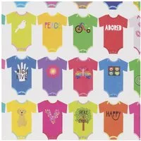 Star Geschenkpapier, Geschenkpapier Baby Strampler 70cm x 2m Rolle bunt