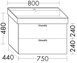 Burgbad Waschtischunterschrank Sys30 PG4 Sana 480x750x440 Trend-/RAL-Farbe Ultramatt, WWMJ075F5773 WWMJ075F5773