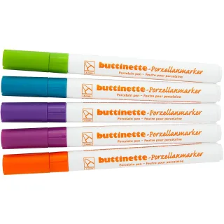 buttinette Porzellanmarker "Trend", 5 Stifte