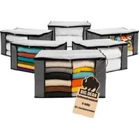 BigDean Aufbewahrungstasche 6 Stück große Aufbewahrungstasche 90L – Kleidung Aufbewahrung (Set, 6-tlg., Aufbewahrungstaschen), Großzügiges Volumen, 90L, Verstärkte Griffe, Zweiwege Öffnung