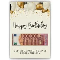 Tigerlino Poster Geldgeschenk zum Geburtstag erste Million Lustiges Geburtstagsgeschenk