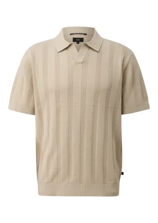 qs - Polo-Shirt beige - Gr. - S