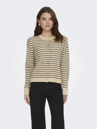 ONLY - ONLCHESTER LIFE LS STRIPE CARDI CC KNT Humus - Gr. - S