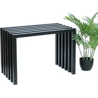 DanDiBo Gartenbank Metall Massiv Wetterfest Schwarz 60-120 cm Sitzbank Ela Parkbank