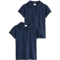 Next Poloshirt 2 Jersey-Oberteile Stretch-Baumwolle mit Kragen (2-tlg)