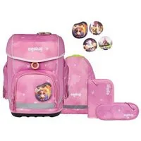 ergobag Schulranzen cubo Set (5-tlg., 5-teiliges Set), größenverstellbares Rückensystem