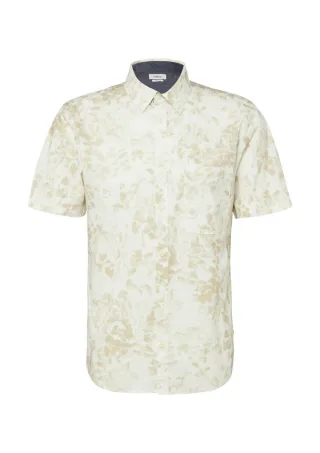s.Oliver Red Label - Slim Fit: Kurzarm-Hemd mit All-over-Print und Brusttasche beige - Gr. - XL