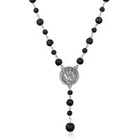 HAZE & GLORY Lange Kette Rosenkranz Halskette 925 Sterling Silber, Kugel
