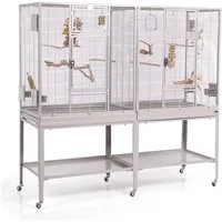 Montana Cages Vogelkäfig Madeira Double · Platinum, ca. 165 x 54 x 155 cm