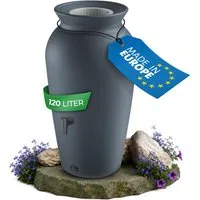 YourCasa Regentonne 120-230 Liter [DropCatcher] mit Filterkorb, 120 l, Frostsicher, Filterkorb, Wasserhahn