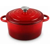 Annastore Bräter Gusseisen Topf emailliert mit Deckel Bräter Brotbacktopf Brottopf, Ofenfest bis 260 Grad, Für Induktion, Gas, Ceran, Elektro, Ofen