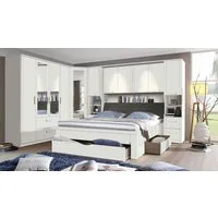 rauch ORANGE Schlafzimmer-Set Schlafzimmer Set Lindau Kleiderschrank Bett weiß Spiegel