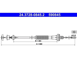 ATE Kupplungsseil Peugeot 206 CC SW 1.1-1.6 16V