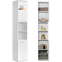 mokebo Hochschrank Der Kapitän (180x33x34 cm, mit 5 Einlegeböden) Made in Germany, hoher Badschrank, Badezimmerschrank in Weiß