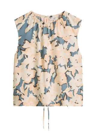 Marc OPolo Casual - Ärmellose Bluse beige/blau - Gr. - 36
