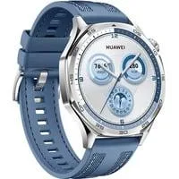 Watch GT5 46mm (Vili-B19W), Smartwatch silber, blaues, gewebtes Armband