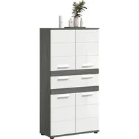 welltime Hochschrank LUCCA, Höhe 137cm, 4 Türen, 1 Schubkasten, 4 Fächer (in verschiedenen Farben erhältlich, große Typenauswahl) Badschrank, Badmöbel, Badezimmer, Universalschrank, Mehrzweckschrank
