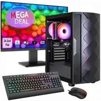 GAMEMAX MegaDeal Diamond BK 2695 AMD Ryzen 5 5500 RTX 5050 16 GB 1TB SSD Gaming-PC-Komplettsystem (24", AMD Ryzen 5 5500, RTX 5050, 16 GB RAM, 1000 GB SSD, Windows 11 + MSI PRO MP2412DE Monitor 60cm (24)