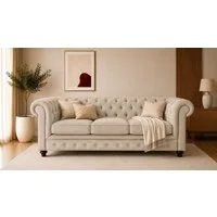 OTTO home Chesterfield-Sofa Chesterfield 3-Sitzer B/T/H: 198/89/74 cm, mit hochwertiger Knopfheftung, auch in Leder