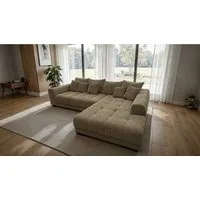 Massivart® Ecksofa Cord 300x215 cm / Nosagfederung / Cordsofa / ARTEMIS, inkl. Kissen-Set · frei im Raum stellbar