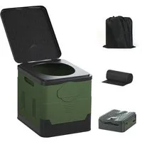 OSTWOLKE Campingtoilette mit Beutel & Deckel 150KG Outdoor-Toilette tragbare Mobile Campingklo, (1-St), faltbar