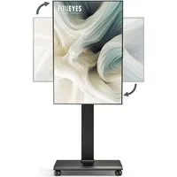 FITUEYES TV-Ständer mobiler TV-Rollwagen mit Rollen, 32-75 Zoll, 90° drehbar, (bis 75 Zoll, höhenverstellbar, ±30° schwenkbar, aus Stahl)