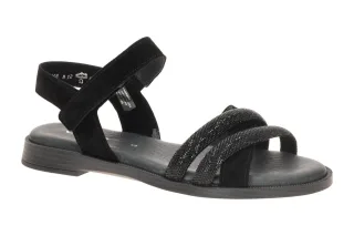Gabor 85.501 Damen Sandalette Schwarz mit Klettverschluss und Blockabsatz