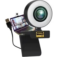 TronicXL Webcam mit Ringlicht Full HD Lampe USB PC Kamera Konferenz Streaming Full HD-Webcam (Full HD, Streamer Streaming Gamer Gaming Videokonferenz)